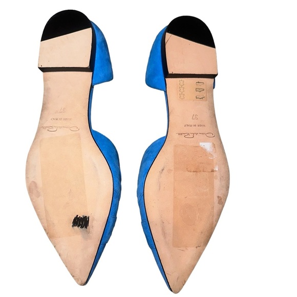 Oscar de la Renta Women’s Blue Suede Pointed Toe Flats Size 37 - Picture 4 of 6
